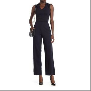 T Tahari | Blue V-neck Sleeveless Jumpsuit | 6